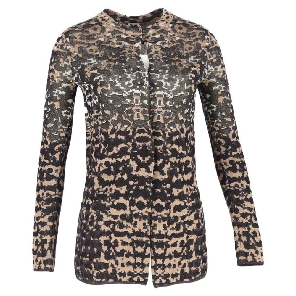 M Missoni Printed Cardigan in Black and Gold Cotton